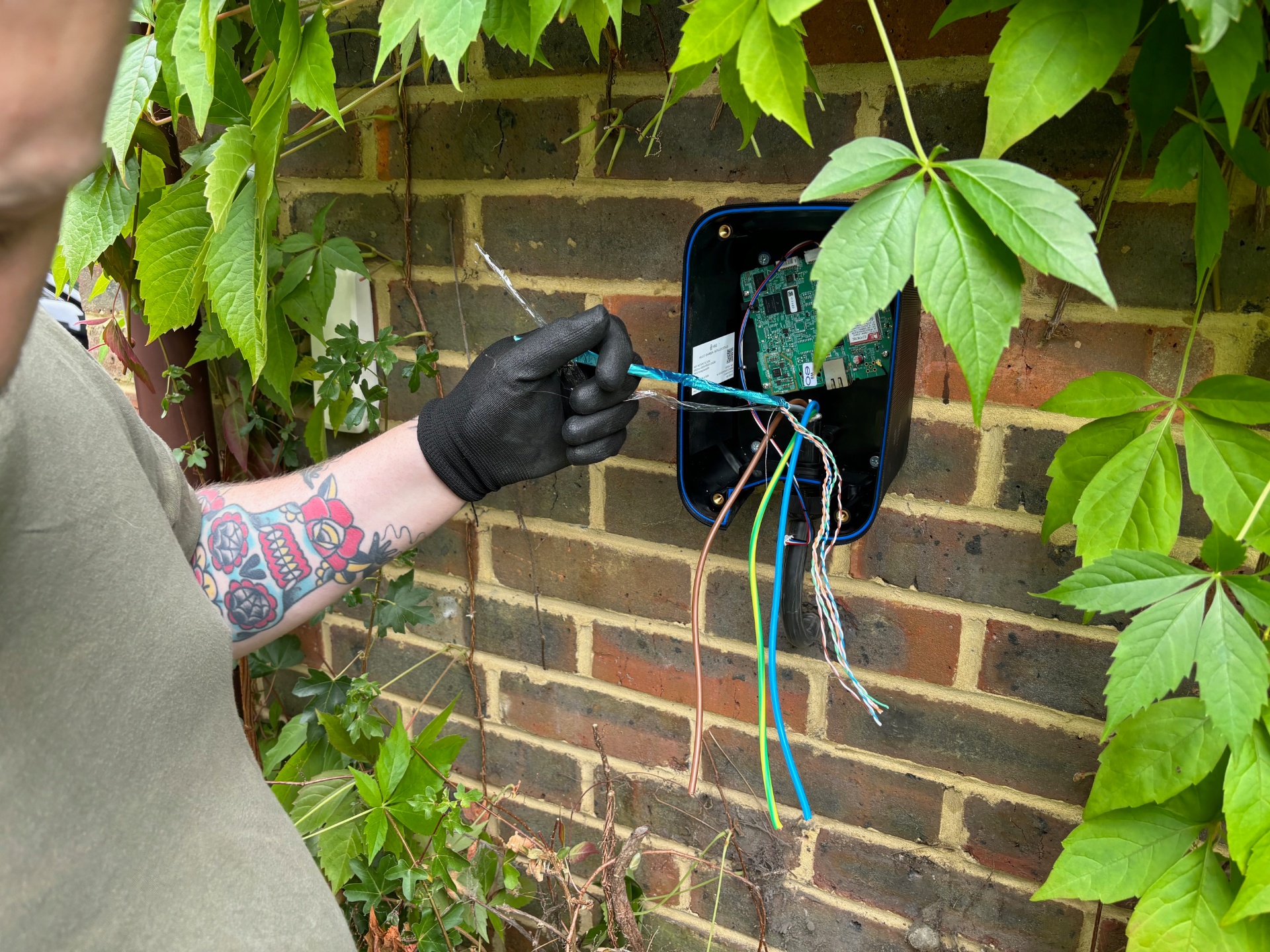 Cable routing for EV charger installation