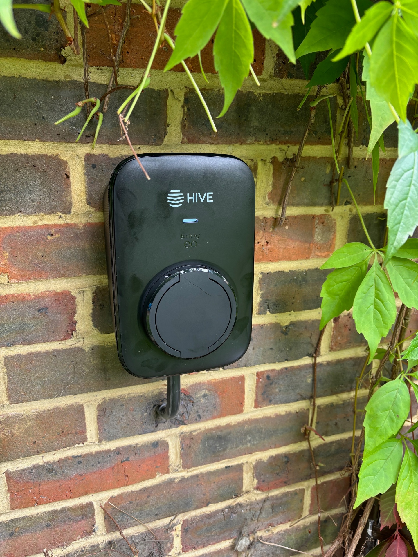 Hive EV charger installed on exterior wall