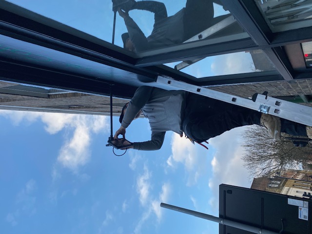 Ladder installation work at height