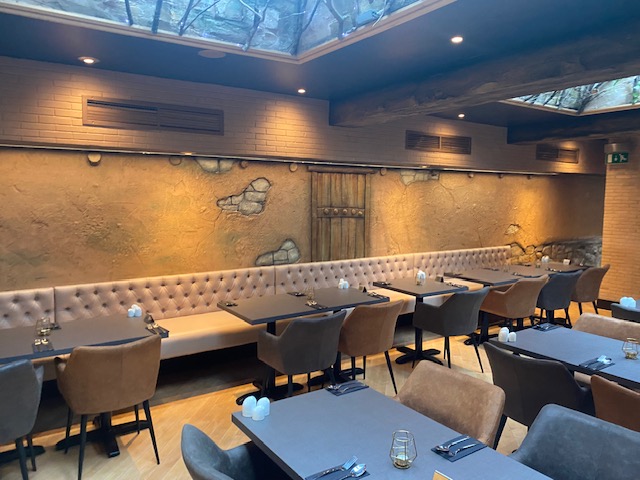 Restaurant interior ambient lighting design