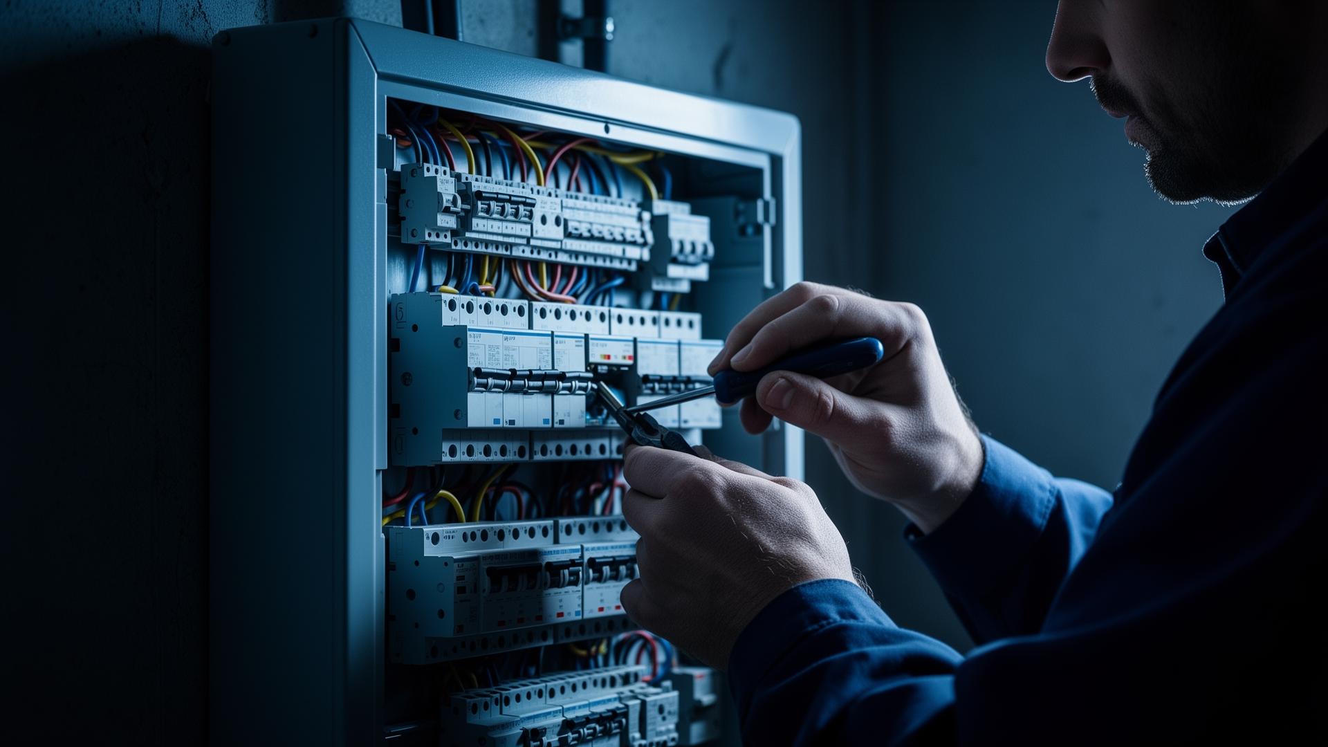 Professional electrician working in Croydon